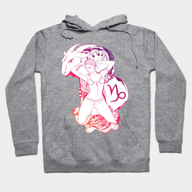 Sunset Sky Capricorn Beauty Hoodie by kenallouis